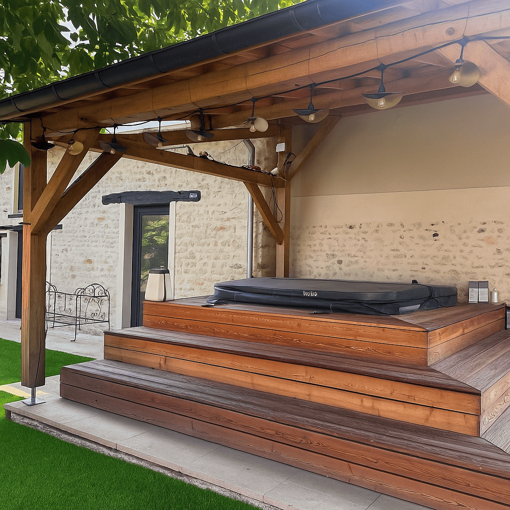 Jacuzzi in charred wood